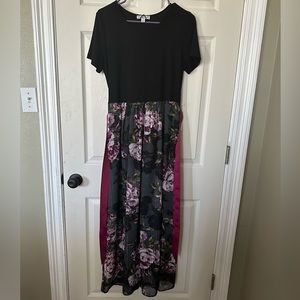 Black dress with floral bottom